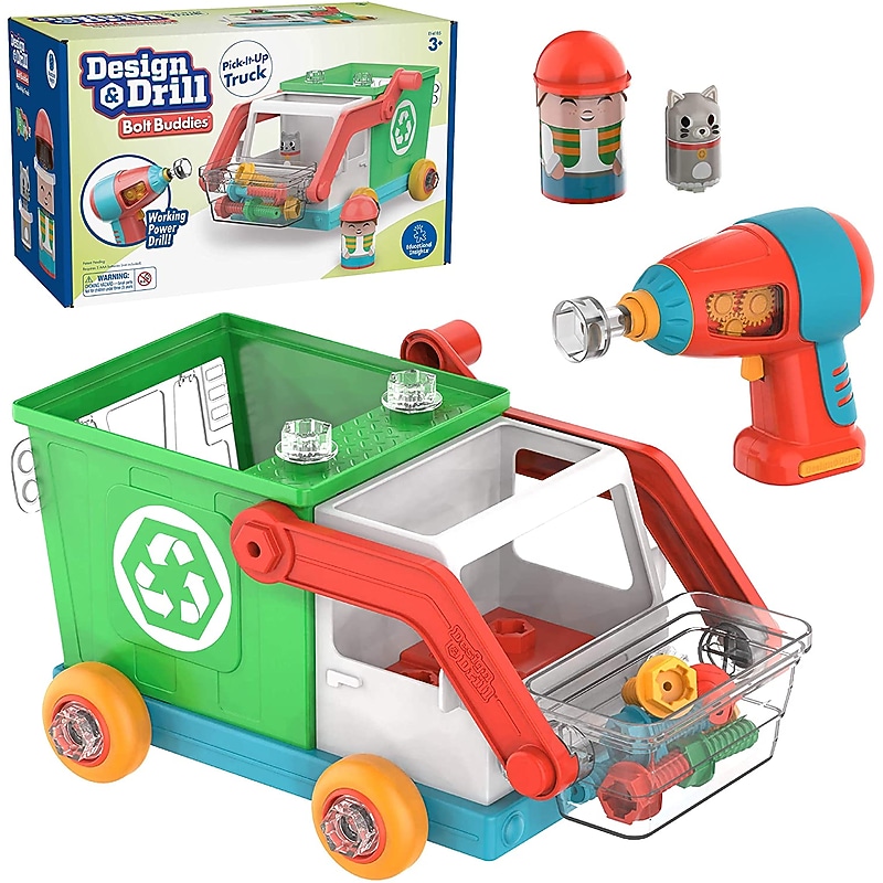 Educational Insights Design and Drill Bolt Buddies Pick-It-Up Truck, 2.55" x 11.35" x 7.5", Multicolor (4185) image 1