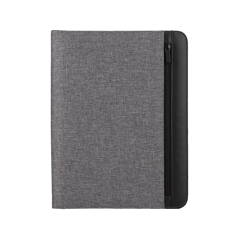 Bond Street Faux Leather Padfolio with Zipper Closure, Gray (WRC1503BS-GREY) image 1