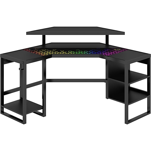 Whalen Leet LevelUp 53W Corner Desk, Onyx (SPLS-LTCGD)