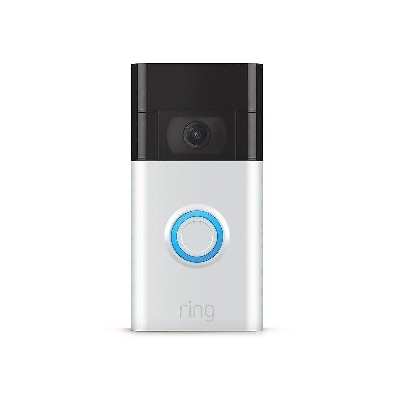 Ring WiFi Wired/Wireless Smart Video Doorbell, Silver (6022381) image 1