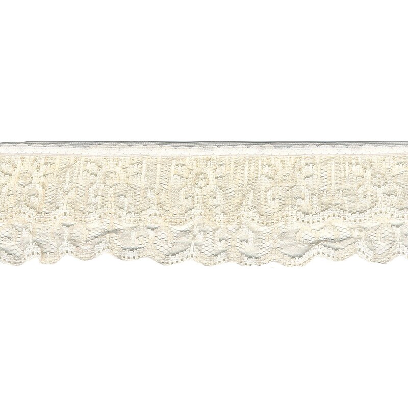 Ruffled Lace 2"X12yd-Natural image 1