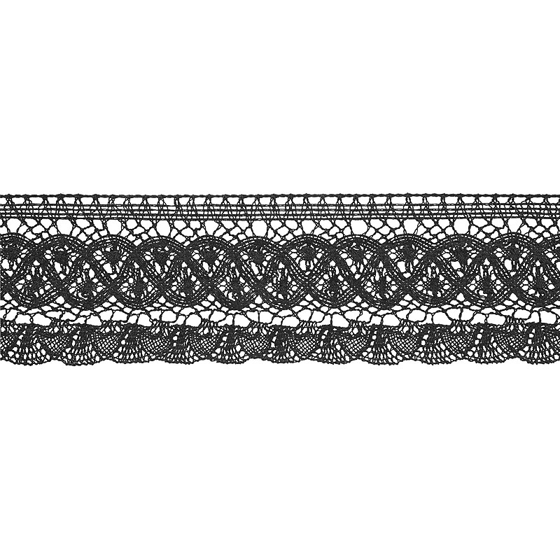 Fan Cluny Lace 3-1/2"X12yd-Black image 1