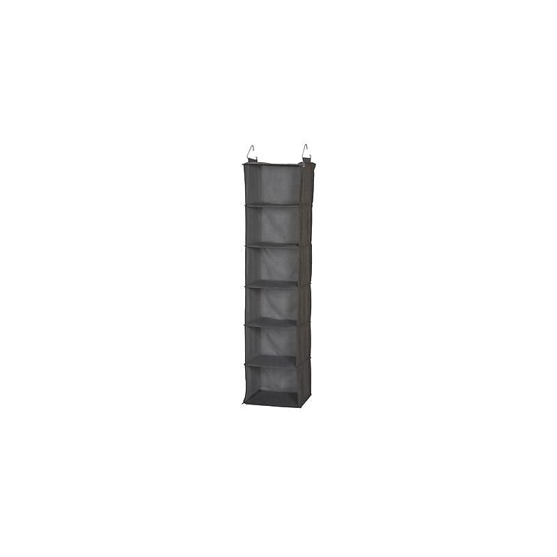 Household Essentials Gray Linen 6 Shelf Hanging Closet Organizer (66412) image 1