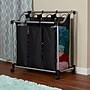 Household Essentials 3-Section Rolling Laundry Sorter, Metal, Black (9117)~#|#~sp12645787_sc7