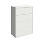 Hirsh HL10000 Series 4-Drawer Lateral File Cabinet, Locking, Letter/Legal, White, 36" (23702)~#|#~sp126585379_sc7