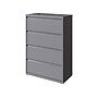 Hirsh HL10000 Series 4-Drawer Lateral File Cabinet, Locking, Letter/Legal, Arctic Silver, 36" (23746)~#|#~sp126585488_sc7