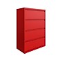 Hirsh HL10000 Series 4-Drawer Lateral File Cabinet, Locking, Letter/Legal, Lava Red, 36" (24255)~#|#~sp126585536_sc7