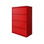 Hirsh HL10000 Series 4-Drawer Lateral File Cabinet, Locking, Letter/Legal, Lava Red, 36" (24255)~#|#~sp126585538_sc7
