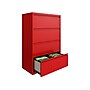 Hirsh HL10000 Series 4-Drawer Lateral File Cabinet, Locking, Letter/Legal, Lava Red, 36" (24255)~#|#~sp126585539_sc7