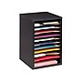 AdirOffice 500 Series 11 Compartment Wooden Literature Organizer, 10.75" x 11.8", Black (500-11-BLK)~#|#~sp126585921_sc7