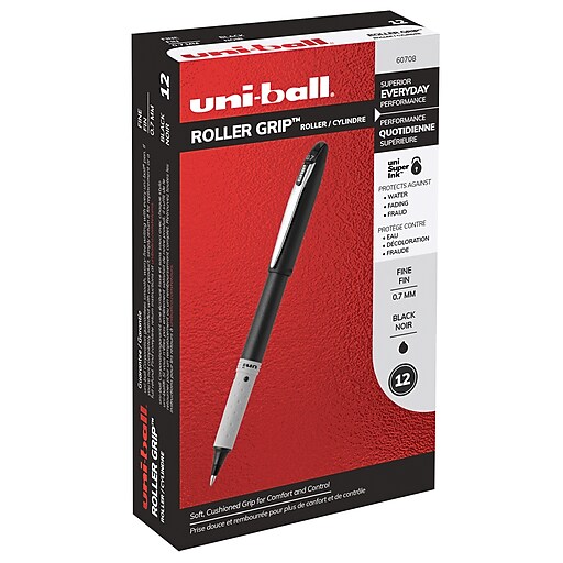 15194 Staples OptiFlow Needle-Tip Rollerball Pens Fine Point Black Dozen 