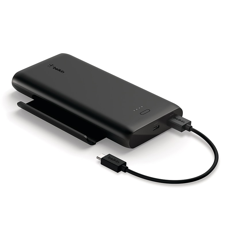 Belkin BOOST CHARGE USB Power Bank with Stand for Most Smartphones, 10000mAh, Black (BPZ002BTBK) image 1