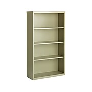 Hirsh HL8000 Series 4-Shelf 60"H Steel Bookcase, Putty (21992)