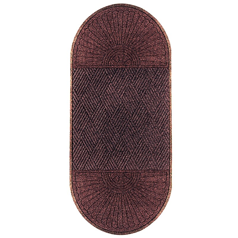 M+A Matting WaterHog Max Grand Diamond, Mat + Two Ends, Universal Cleated, 4' x 12.6', Maroon (2250000000000) image 1