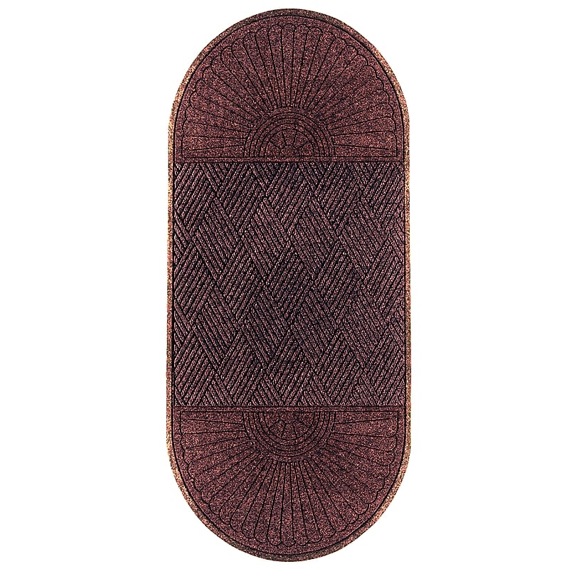M+A Matting WaterHog Max Grand Diamond, Mat + Two Ends, Universal Cleated, 3' x 7', Maroon (224974371070) image 1