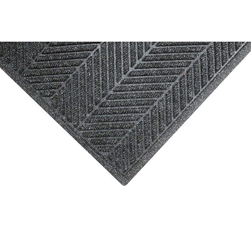 M+A Matting WaterHog Max Herringbone Fashion Mat, Universal Cleated, 4' x 6', Grey Ash (22417346070) image 1