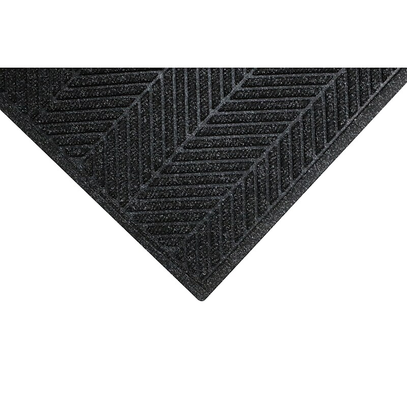 M+A Matting WaterHog Max Herringbone Fashion Mat, Universal Cleated, 4' x 6', Black Smoke (22417046070) image 1