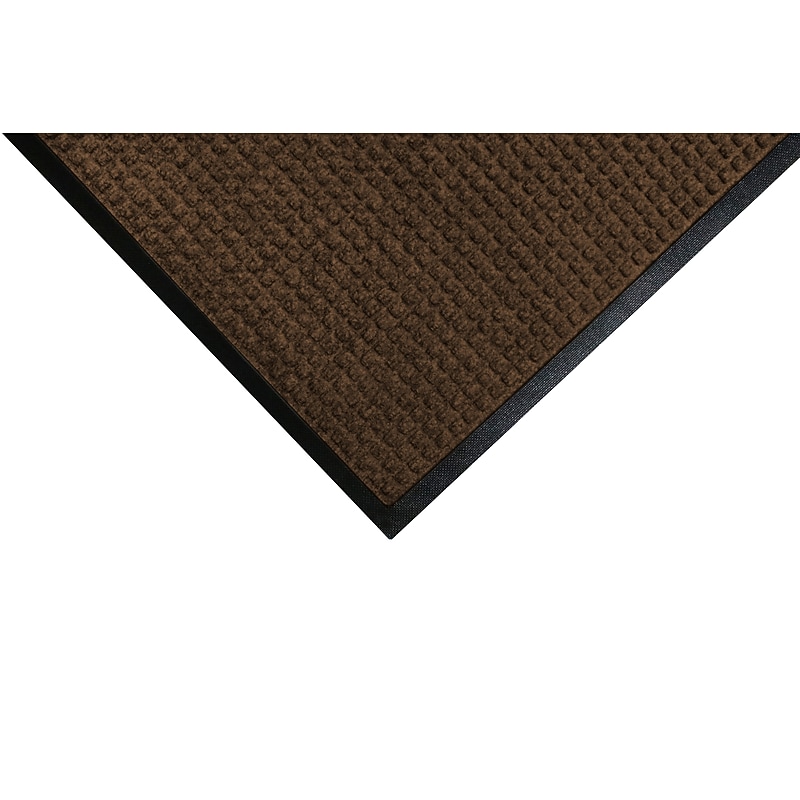 M+A Matting WaterHog Squares Classic Mat, Universal Cleated, 3' x 10', Dark Brown (20052310070) image 1