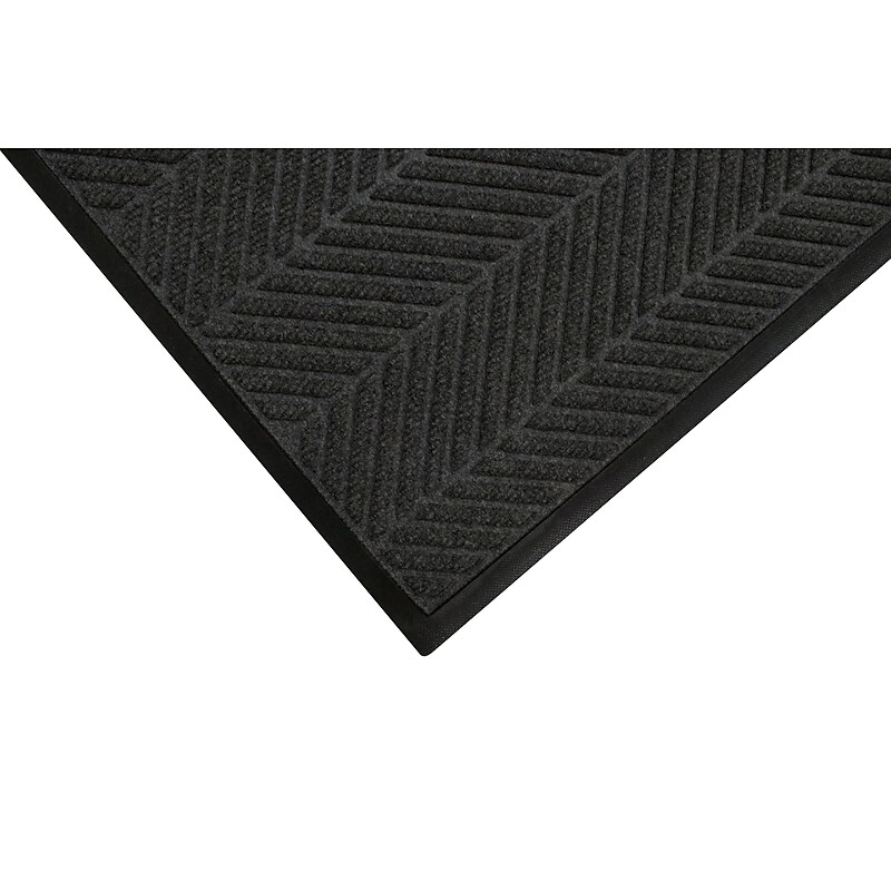 M+A Matting WaterHog Max Herringbone Classic Mat, Smooth, 4' x 6', Black Smoke (22407046170) image 1