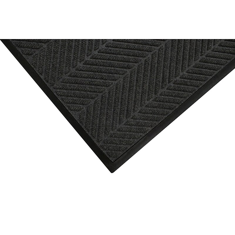 M+A Matting WaterHog Max Herringbone Classic Mat, Universal Cleated, 3' x 5',Black Smoke (22407035070) image 1