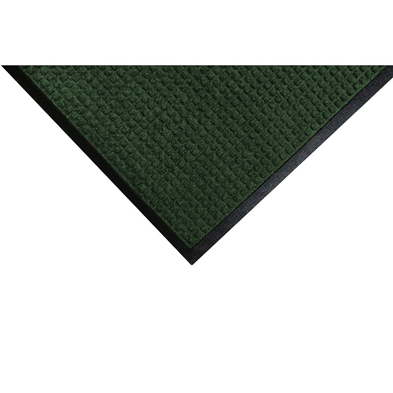 M+A Matting WaterHog Squares Classic Mat, Universal Cleated, 3' x 5', Evergreen (2005935070) image 1