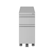 Hirsh HL10000 Series 2-Drawer Vertical File Cabinet, Mobile/Pedestal, Letter/Legal, Arctic Silver, 19.88" (24044)