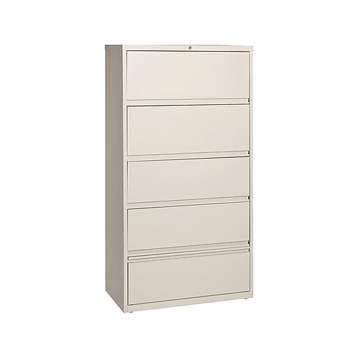 Hirsh HL10000 Series 5-Drawer Lateral File Cabinet, Locking
