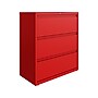 Hirsh HL10000 Series 3-Drawer Lateral File Cabinet, Locking, Letter/Legal, Lava Red, 36" (24252)~#|#~sp126837432_sc7