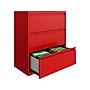 Hirsh HL10000 Series 3-Drawer Lateral File Cabinet, Locking, Letter/Legal, Lava Red, 36" (24252)~#|#~sp126837435_sc7