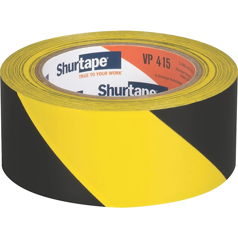 Shurtape VP 415 Safety Tape, 1.96" x 33 Yds., Black/Yellow, 24/Carton (202700) image 1