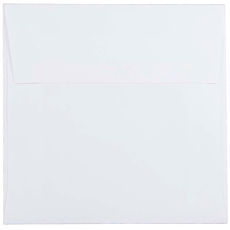 JAM Paper 5.5 x 5.5 Square Invitation Envelopes, White, 25/Pack (28415) image 1