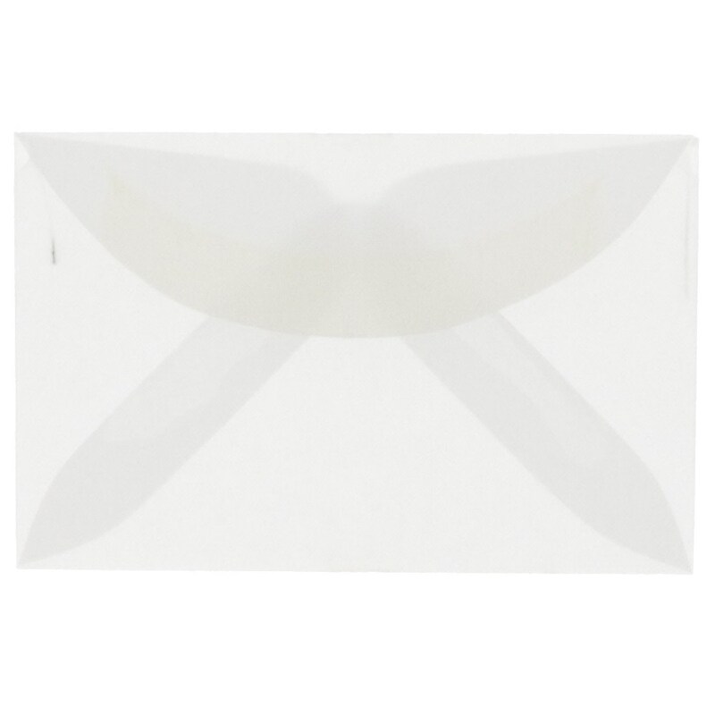 JAM Paper 3Drug Translucent Vellum Mini Envelopes, 2.3125 x 3.625, Clear, 25/Pack (LECV900) image 1
