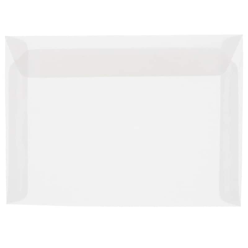 JAM Paper 8.75 x 11.5 Booklet Translucent Vellum Envelopes, Clear, 50/Pack (2851370i) image 1
