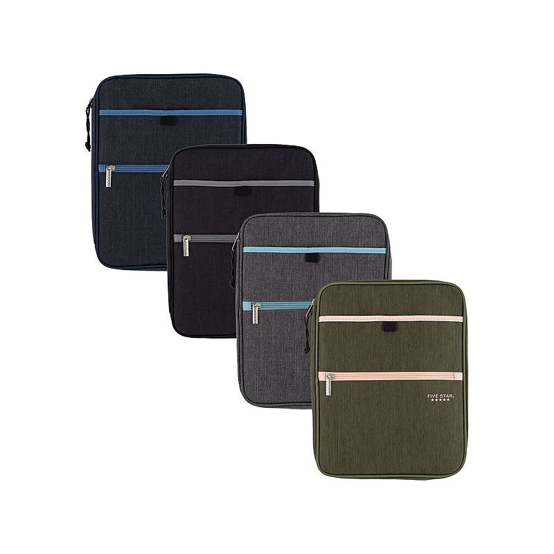 Five Star Carry-All 1" 3-Ring Zipper Binders, Assorted Colors (29092) image 1