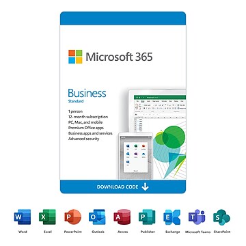 Microsoft 365 Business Standard 12-Month Subscription for PC/Mac, 1 User, Download (KLQ-00218)