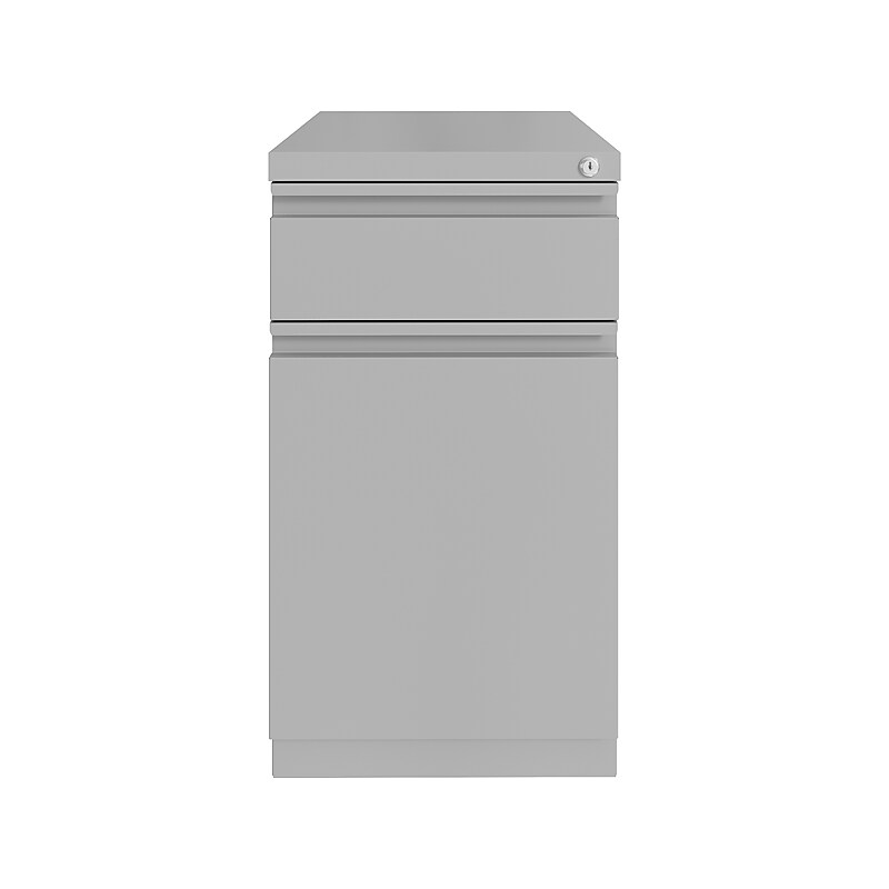 Hirsh 2-Drawer Mobile Vertical File Cabinet, Letter Size, Lockable, 27.75"H x 15"W x 19.88"D, Arctic Silver (25034) image 1