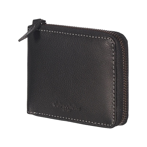 Club Rochelier Onyx Leather Zipper Wallet, Black (CL110300-CW-Blk
