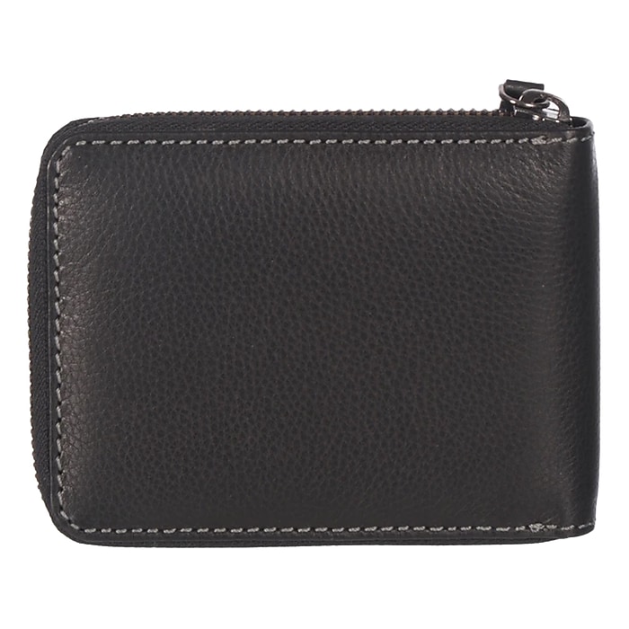 Club Rochelier Onyx Leather Zipper Wallet, Black (CL110300-CW-Blk