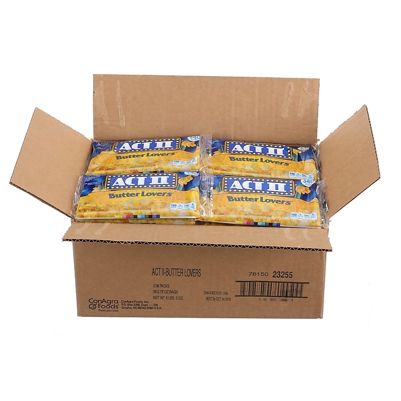 Act II Microwave Popcorn, Butter Lovers, 36/Carton (GOV23255) image 1