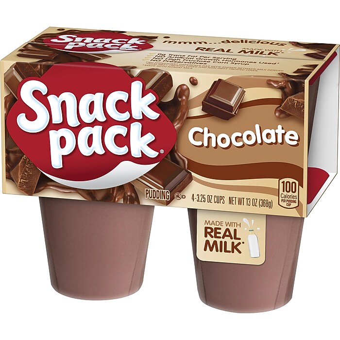 Hunt's Snack Pack Chocolate Pudding, 3.5 oz., 48/Carton (HUN55418