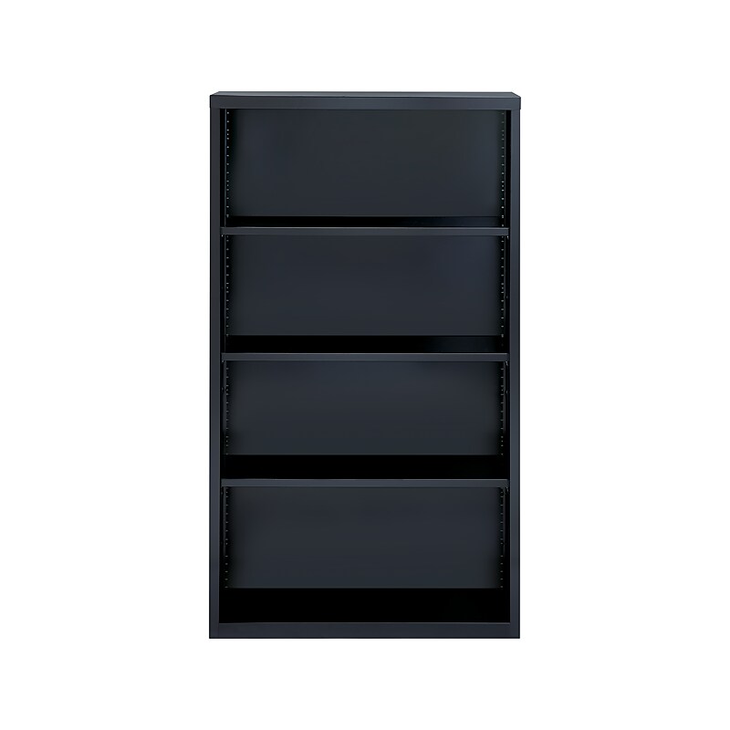 Hirsh HL8000 Series 60"H 4-Shelf Bookcase with Adjustable Shelves, Black Steel (21993) image 1