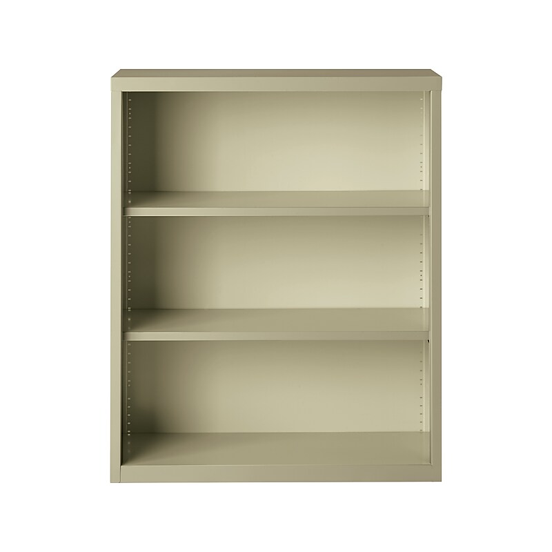 Hirsh HL8000 Series 42"H 3-Shelf Bookcase with Adjustable Shelves, Putty Steel (21989) image 1