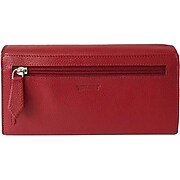 Club Rochelier Leather Clutch Wallet with Checkbook and Gusset, Red (DH4464-1RED)