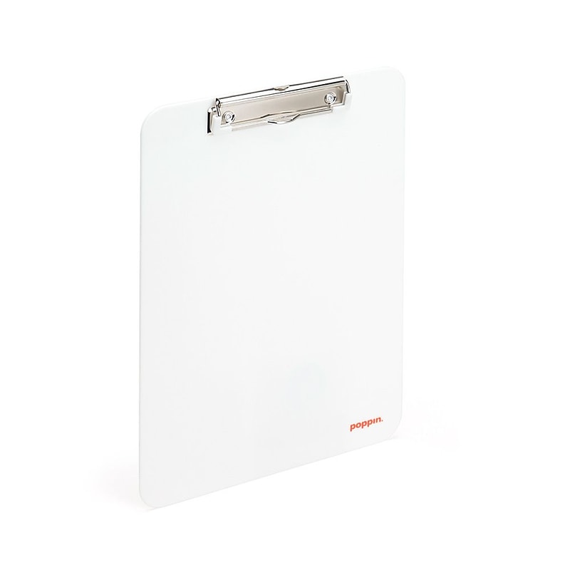Poppin 9"W x 12.5"H Clipboard, White, 6 Per Box (105038) image 1
