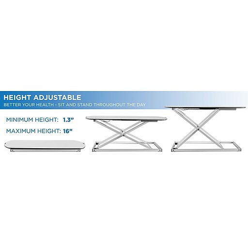 MountIt! Low Profile SitStand Desk Converter, Height Adjustable Staples