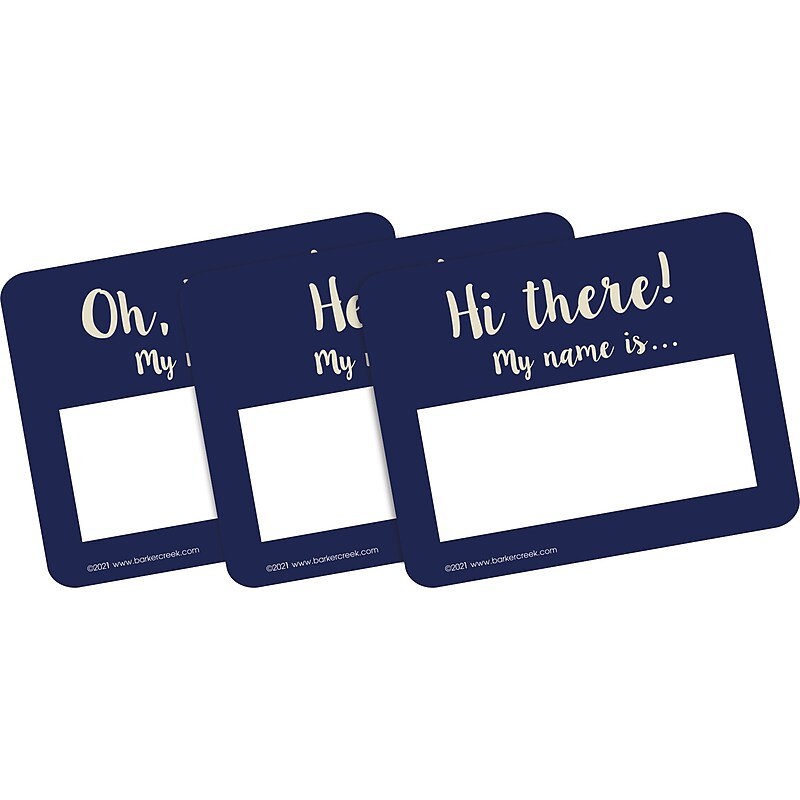 Barker Creek Self-adhesive Oh Hello! School Name Tags, 2.75" x 3.5", 45/Pack (1555) image 1