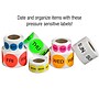 Tape Logic 1" Circle "MON" Days of the Week Label, Fluorescent Yellow, 500/Roll~#|#~sp127287632_sc7