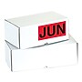 Tape Logic 6" x 3" Rectangle "JUN" Months of the Year Label, Fluorescent Red, 500/Roll~#|#~sp127287670_sc7