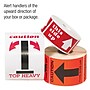 Tape Logic Caution - Top Heavy Shipping Label, 4" x 6", 500/Roll~#|#~sp127289489_sc7