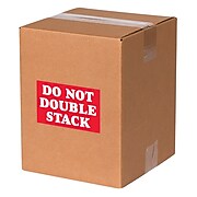 Staples® "Do Not Double Stack" Labels, Red/White, 5" x 3", 500/Rl